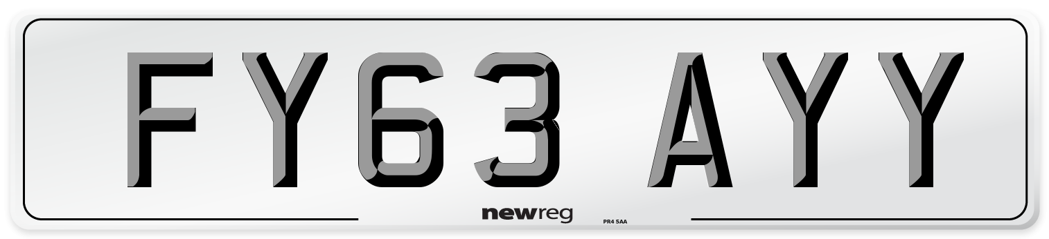 FY63 AYY Number Plate from New Reg